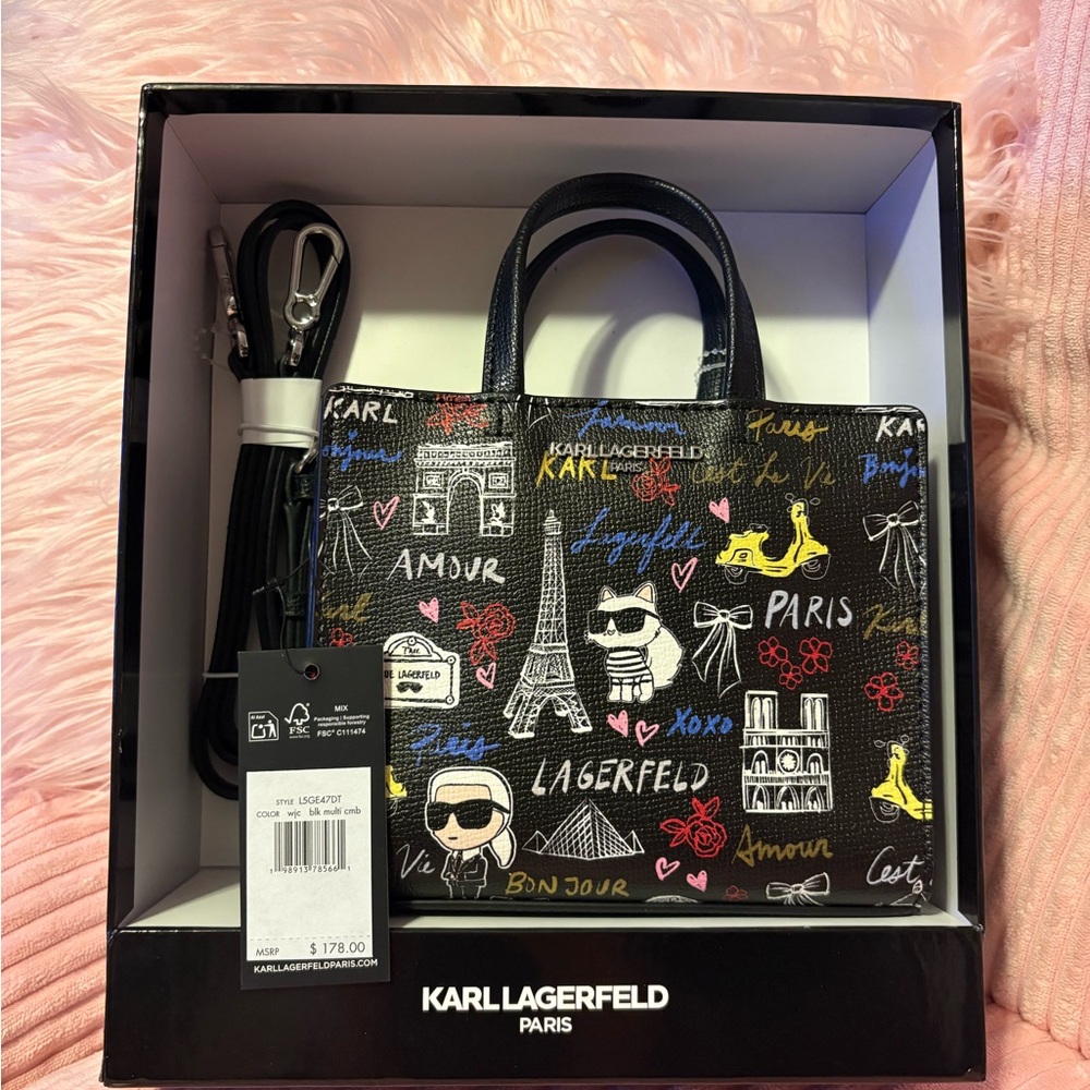 Karl Lagerfeld Black Multicolor Crossbody Bag